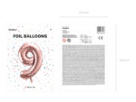 Balon foliowy Cyfra ”9”, 86cm, różowe złoto Balony cyfry wimpreze.pl 7