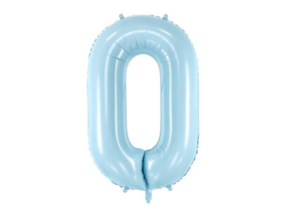 Balon foliowy Cyfra ”0”, 86cm, jasny niebieski Balony cyfry wimpreze.pl