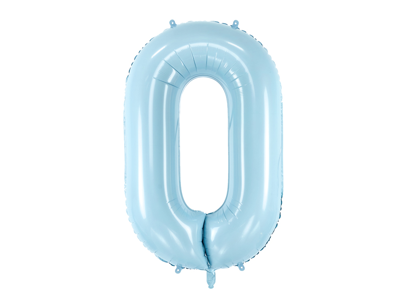Balon foliowy Cyfra ”0”, 86cm, jasny niebieski Balony cyfry wimpreze.pl 2