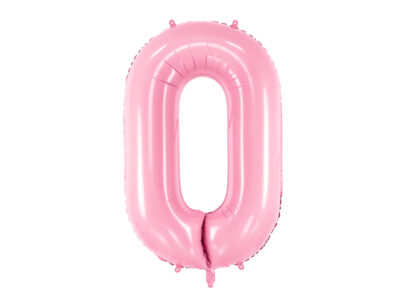 Balon foliowy Cyfra ”0”, 86cm, różowy Balony cyfry wimpreze.pl