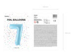 Balon foliowy Cyfra ”7”, 86cm, jasny niebieski Balony cyfry wimpreze.pl 7