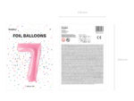 Balon foliowy Cyfra ”7”, 86cm, różowy Balony cyfry wimpreze.pl 7