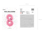 Balon foliowy Cyfra ”8”, 86cm, różowy Balony cyfry wimpreze.pl 7