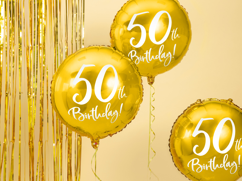 Balon Urodzinowy 50th Birthday Balony i akcesoria wimpreze.pl 3