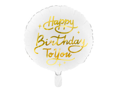 Balon Urodzinowy Happy Birthday To You 35cm – Biały Balony i akcesoria wimpreze.pl