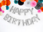 Balon foliowy Happy Birthday, 340x35cm, srebny – na urodziny! Balony i akcesoria wimpreze.pl 6