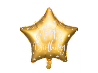 Balon Urodzinowy Happy Birthday 40cm – Złoty Balony i akcesoria wimpreze.pl