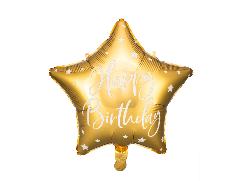 Balon Urodzinowy Happy Birthday 40cm – Złoty Balony i akcesoria wimpreze.pl 2