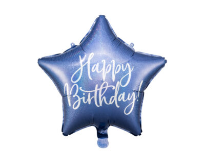 Balon Urodzinowy Happy Birthday 40cm – Granatowy Balony i akcesoria wimpreze.pl