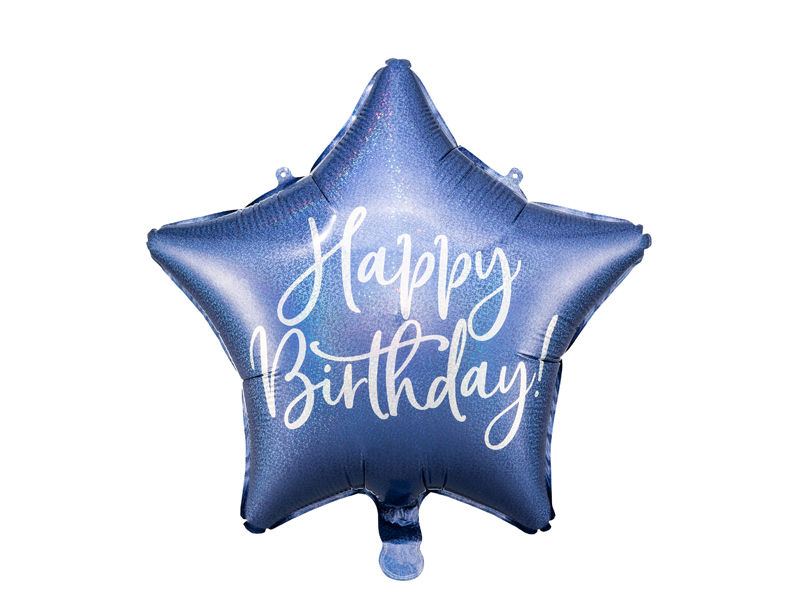 Balon Urodzinowy Happy Birthday 40cm – Granatowy Balony i akcesoria wimpreze.pl 2