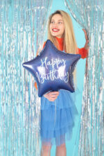Balon Urodzinowy Happy Birthday 40cm – Granatowy Balony i akcesoria wimpreze.pl 8