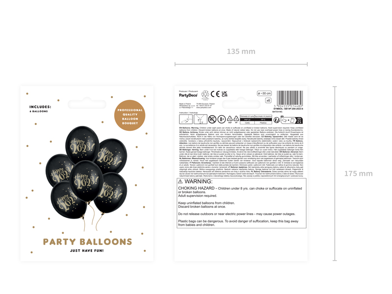 Balony  Happy 2023 – 6szt. Balony foliowe wimpreze.pl 3