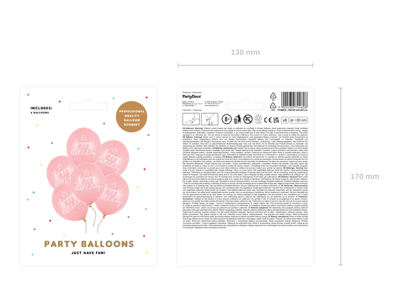 Balony Happy Birthday Baby pink 30cm – 50szt. Balony i akcesoria wimpreze.pl 3