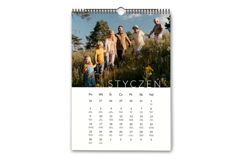 Kalendarz z Twoimi zdjęciami ścienny – wzór 18 Fotokalendarz - prezent na dzień kobiet wimpreze.pl 2