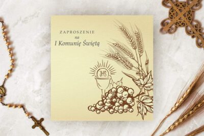 Zaproszenie komunijne na komunie – Kwadratowe z kwiatami wzór 10 Komunia wimpreze.pl 13