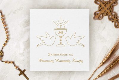 Zaproszenie komunijne na komunie – Kwadratowe z kwiatami wzór 15 – 10szt. Komunia wimpreze.pl 12